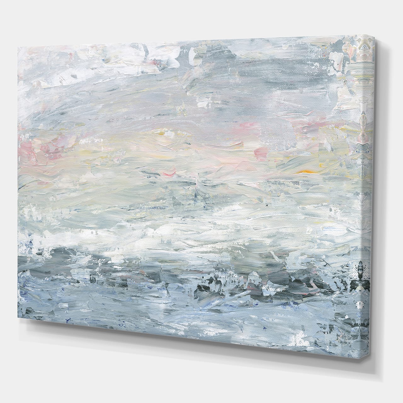 Designart - Gray Abstract Watercolor II - Contemporary Gallery-wrapped Canvas